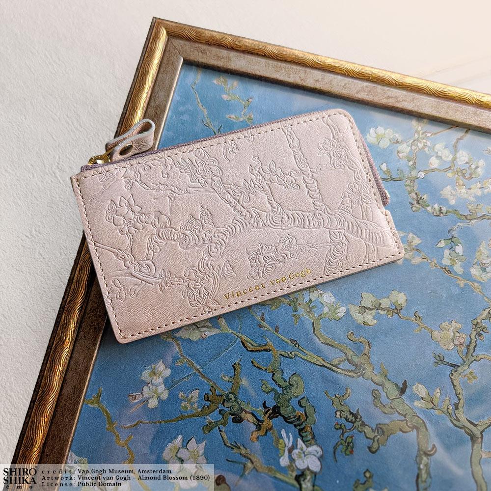 ゴッホの名画「花咲くアーモンドの木の枝」スリムウォレット（白） | 2枚目
